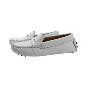 Kids Unisex White Loafers